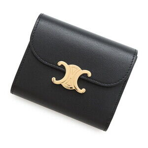 Celine Triomphe Flap Wallet Black